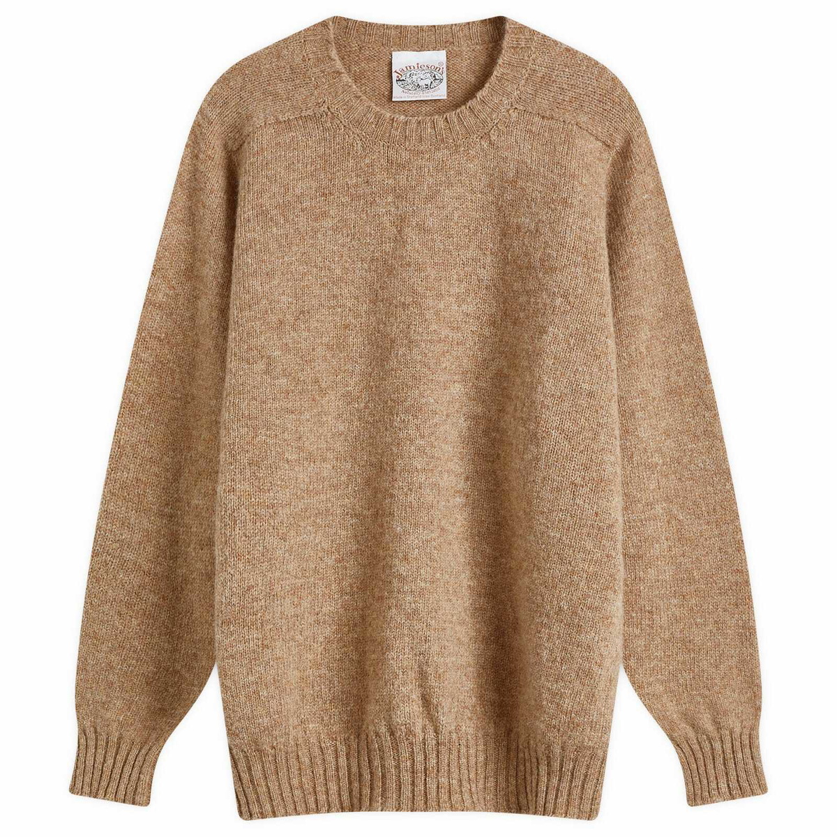 トップス EVCON JAMIESONS CREW NECK KNIT BLACK MIX Jamieson's Crew-Neck Shetland Jumper in Shetland Black