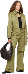 Proenza Schouler Khaki Proenza Schouler White Label Belted Trousers