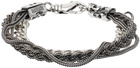 Emanuele Bicocchi Silver 'Chain And Braided' Bracelet