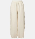 Simkhai Lace-trimmed linen-blend straight pants