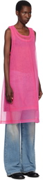 Comme des Garçons Homme Plus Black & Pink Bright Jersey & Nylon Tulle Tank Top