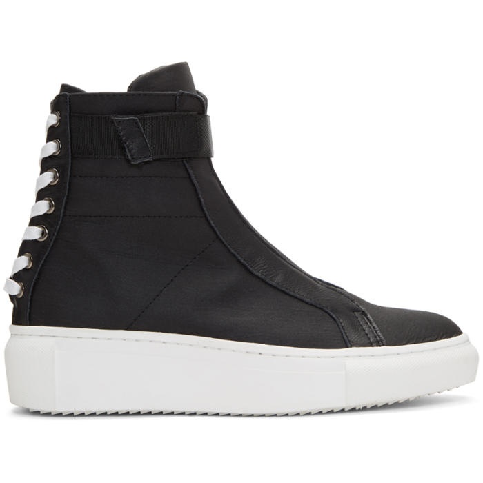 Photo: D by D Black Back Shoelace High-Top Sneakers 