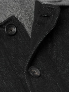 Kartik Research - Embroidered Felt-Trimmed Denim Jacket - Black