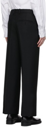Solid Homme Black Wool Twill Trousers