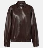 Miu Miu Logo leather jacket
