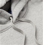 Polo Ralph Lauren - Logo-Embroidered Printed Mélange Fleece-Back Cotton-Blend Jersey Hoodie - Gray