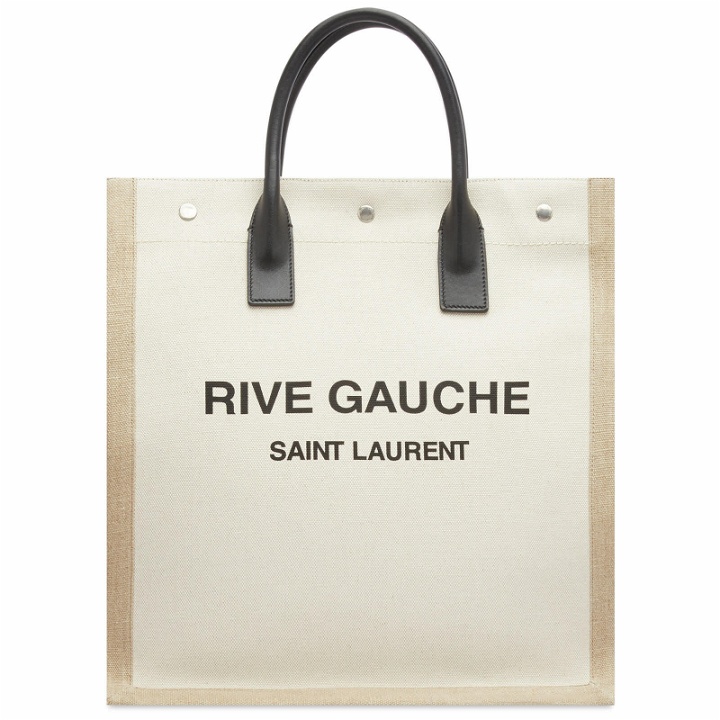 Photo: Saint Laurent Men's Rive Gauche NS Tote Bag in Natural