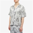 Stampd Men's Printed Camp Collar Vacation Shirt in Grey Leopard