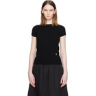 BALMAIN Black Short Sleeve Cashmere Sweater