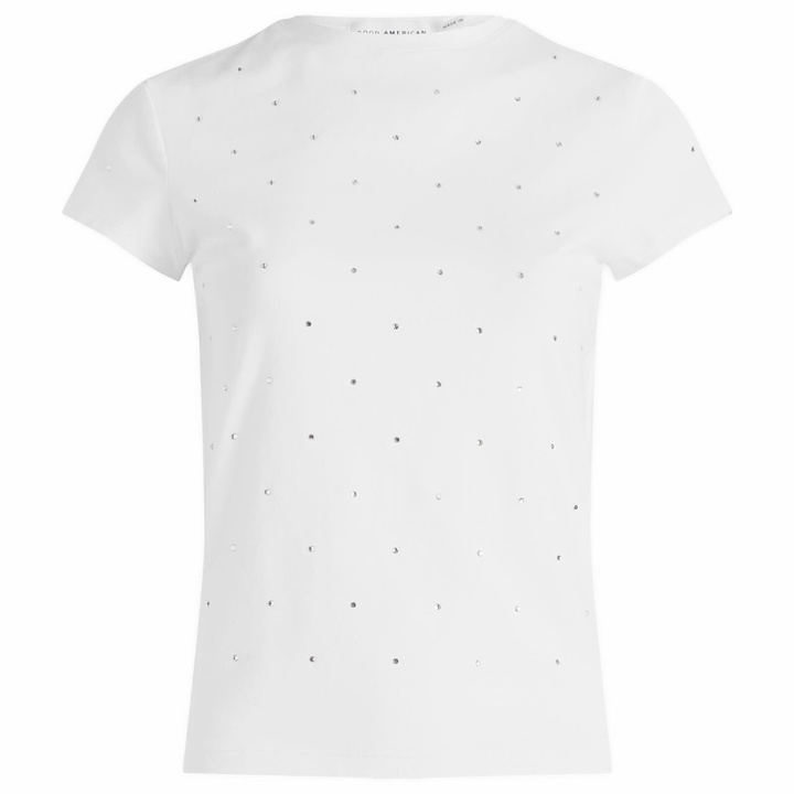 Photo: Good American Women's Crystal Baby T-Shirt in White