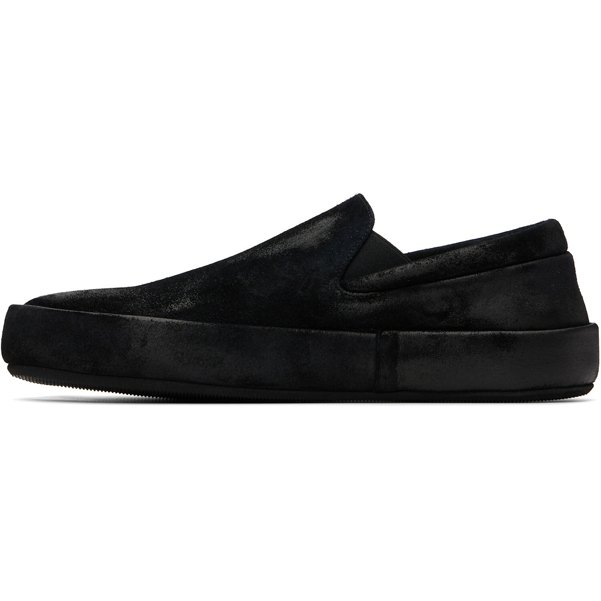 Marsèll Black Cassapelle Leather Slip On Sneakers