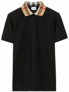 BURBERRY - Check Motif Cotton Polo Shirt