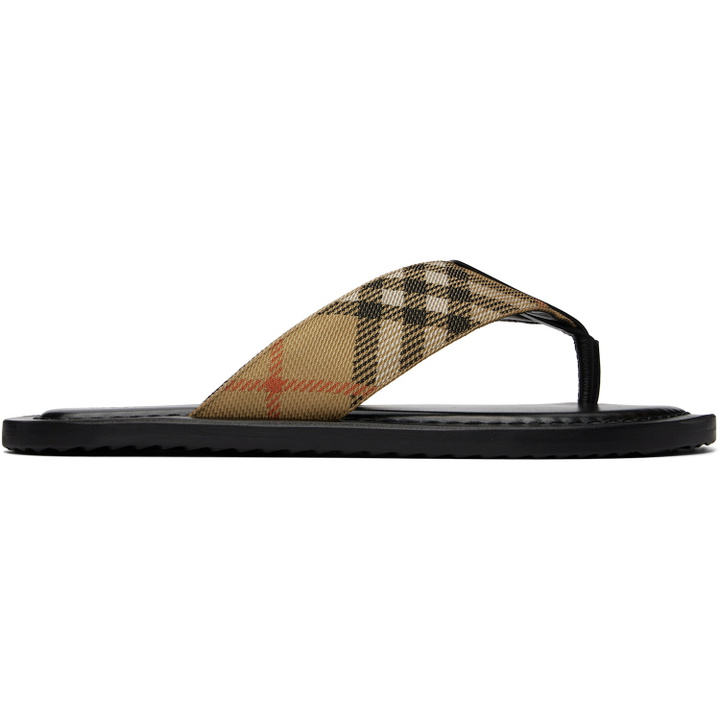 Photo: Burberry Beige Check Pavilion Sandals​
