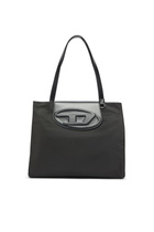 Diesel 1DR - Shopping bag in nylon with leather flap - Shopping Bags - Unisex - Black