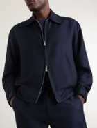 Frescobol Carioca - Tomas Cotton and Linen-Blend Blouson Jacket - Blue