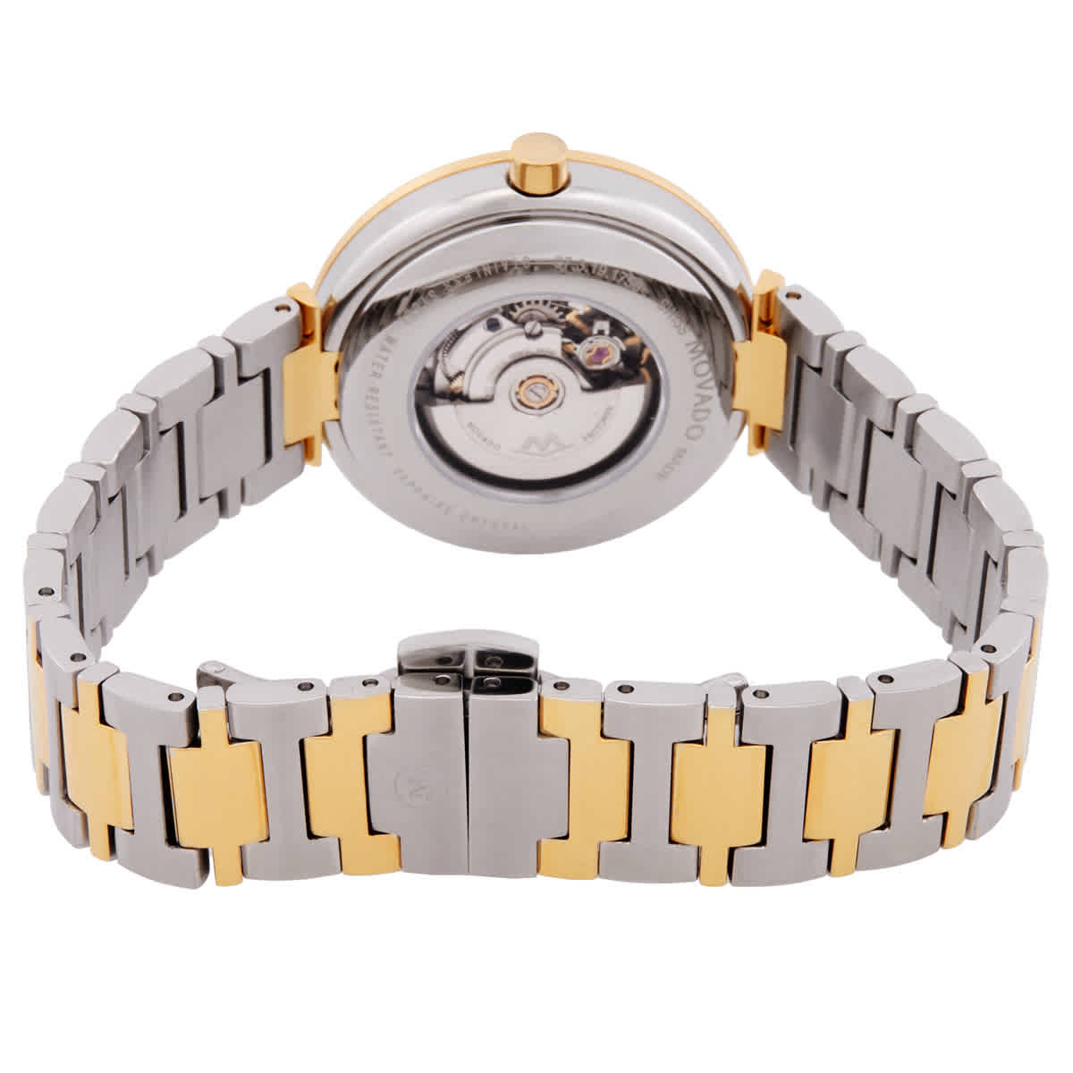Movado Museum Classic Automatic Black Dial Two-Tone Ladies Watch 0607679