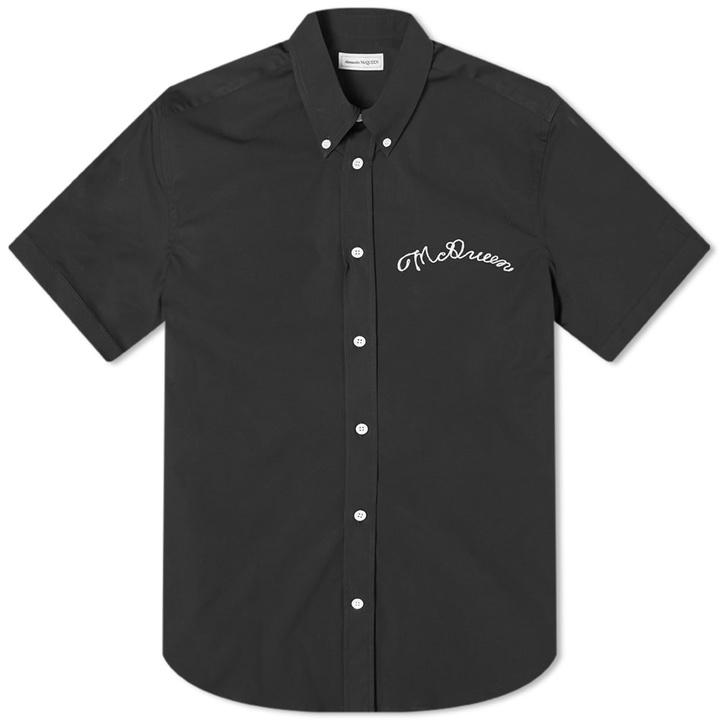 Photo: Alexander McQueen Short Sleeve Embroidered Logo Shirt