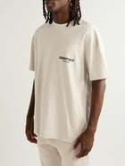 FEAR OF GOD ESSENTIALS - Logo-Flocked Cotton-Jersey T-Shirt - Neutrals