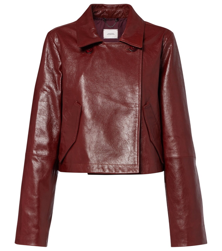 Photo: Dorothee Schumacher Broken Shine cropped leather jacket