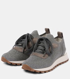 Brunello Cucinelli Monili suede-trimmed sneakers