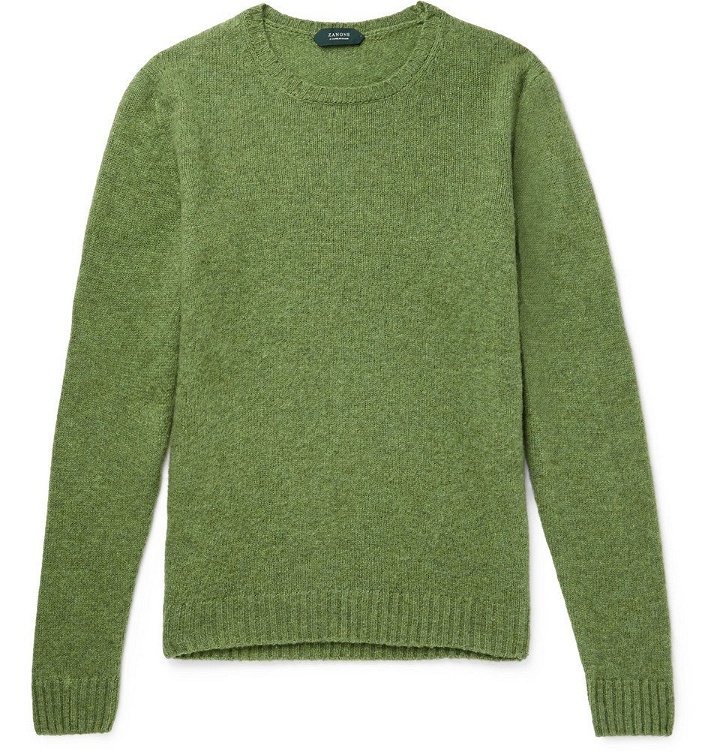 Photo: Incotex - Brushed Virgin Wool Sweater - Men - Green