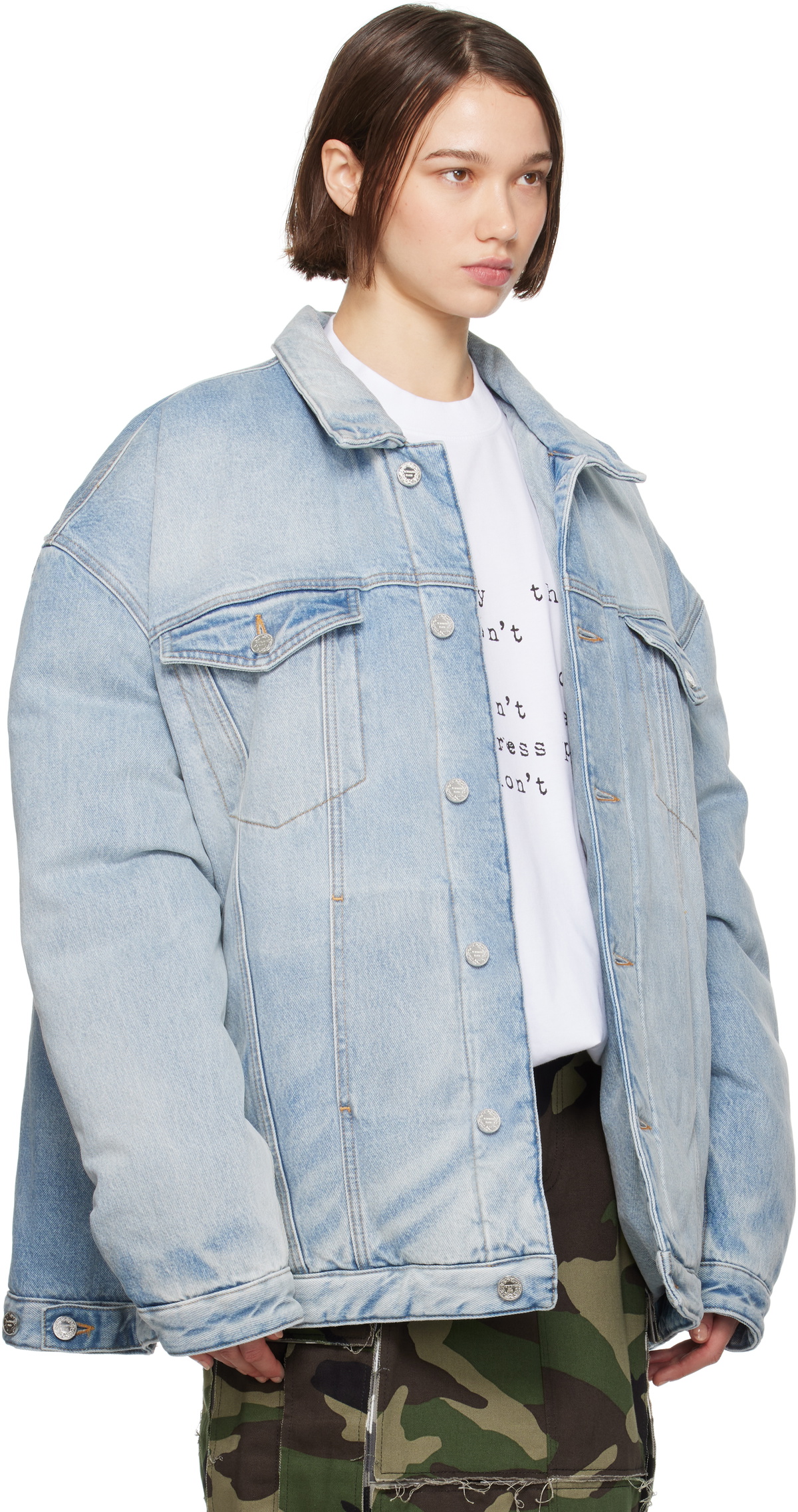 VETEMENTS Blue Puffer Denim Jacket