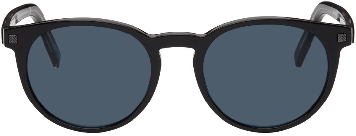 Photo: ZEGNA Black Round Sunglasses