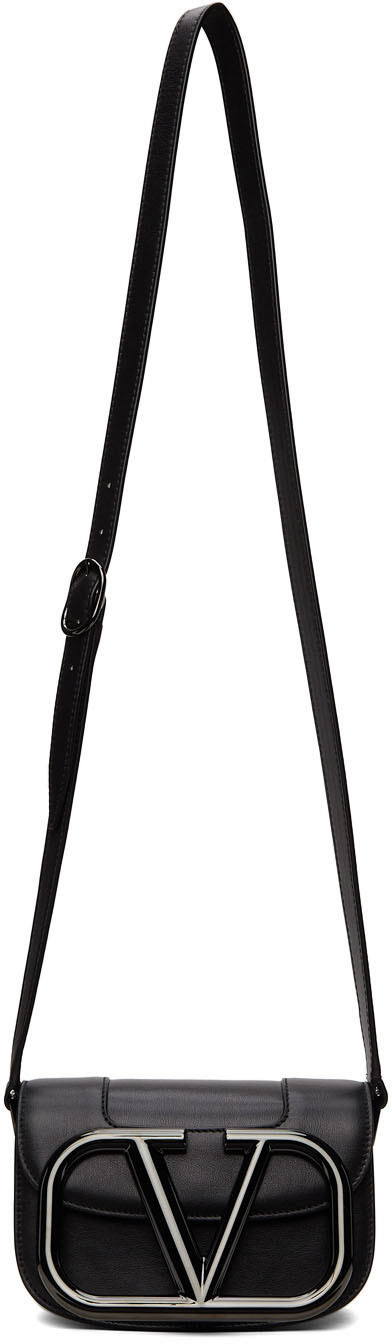 VALENTINO GARAVANI Calfskin Small Supervee Crossbody Bag Black 1295409