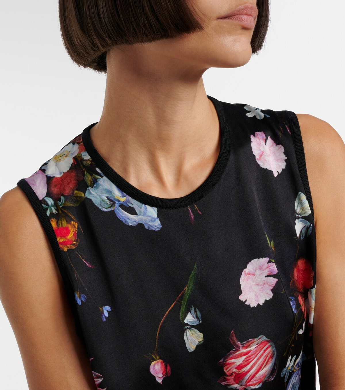 Erdem Floral printed wool top