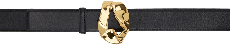 Bottega Veneta Black Abstract Belt Bottega Veneta