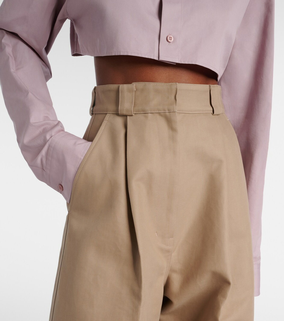 Balenciaga Cotton gabardine wide-leg pants