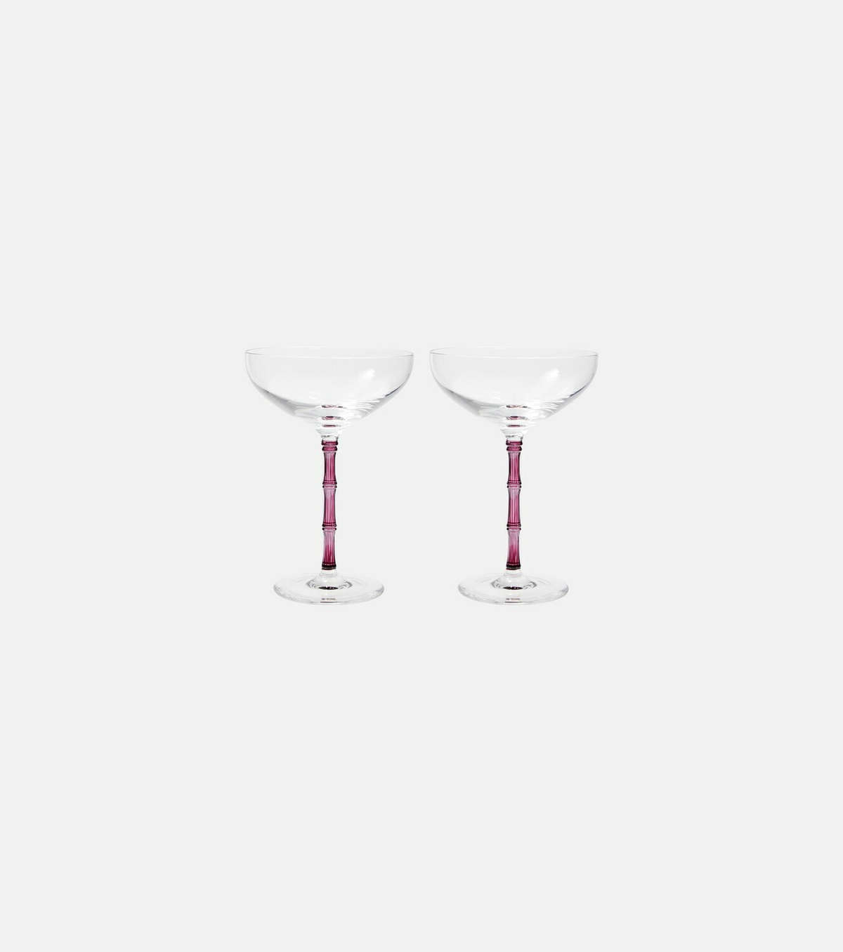 La DoubleJ Bamboo set of 2 crystal champagne coupes