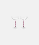 La DoubleJ Bamboo set of 2 crystal champagne coupes