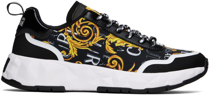 Photo: Versace Jeans Couture Black & Gold Graphic Sneakers