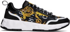 Versace Jeans Couture Black & Gold Graphic Sneakers