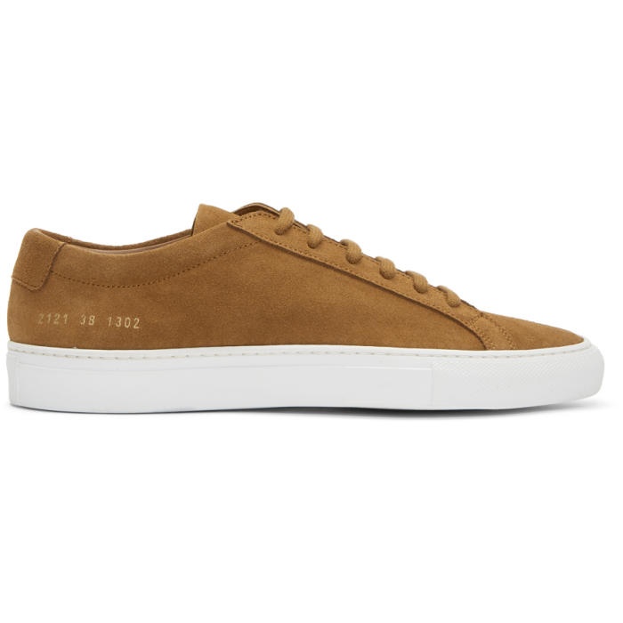 Photo: Common Projects Tan and White Suede Original Achilles Low Sneakers 