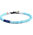 Peyote Bird - Multi-Stone, Sterling Silver and Leather Bracelet - Blue
