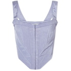 Danielle Guizio Women's Taffeta Corset in Perriwinkle Mat Satin