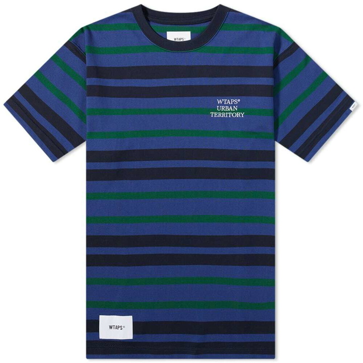 Photo: WTAPS Men's Jam 01 Stripe T-Shirt in Blue