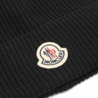 Moncler Men's Cotton Logo Beanie in Black 