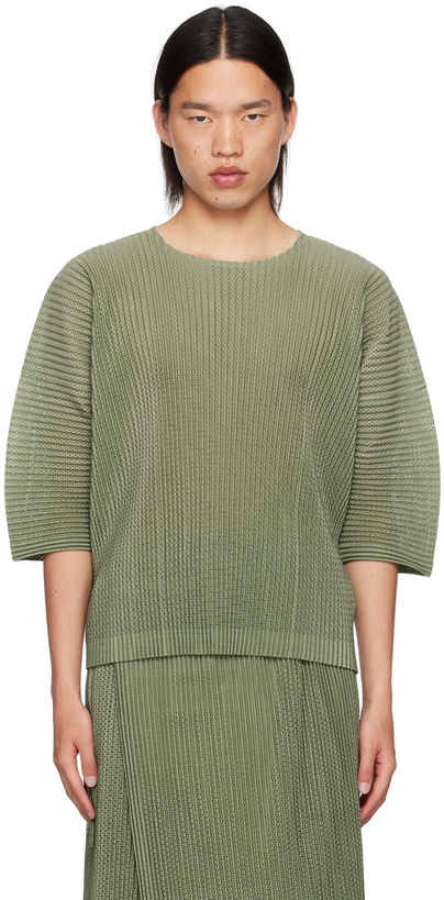 Photo: HOMME PLISSÉ ISSEY MIYAKE Green Light Mesh T-Shirt