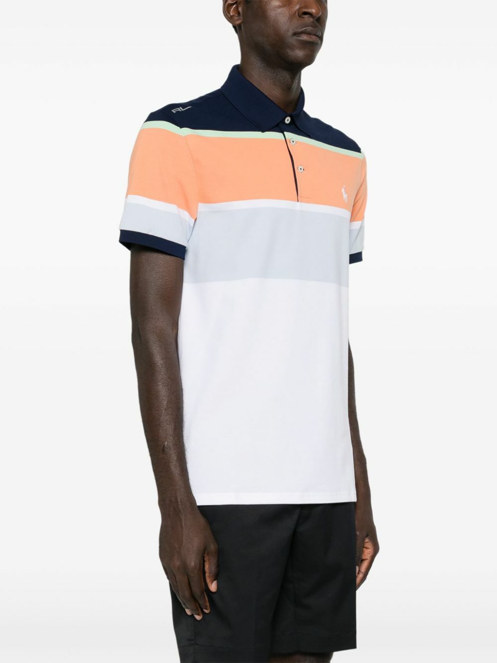 RLX Ralph Lauren White Striped Polo Shirt