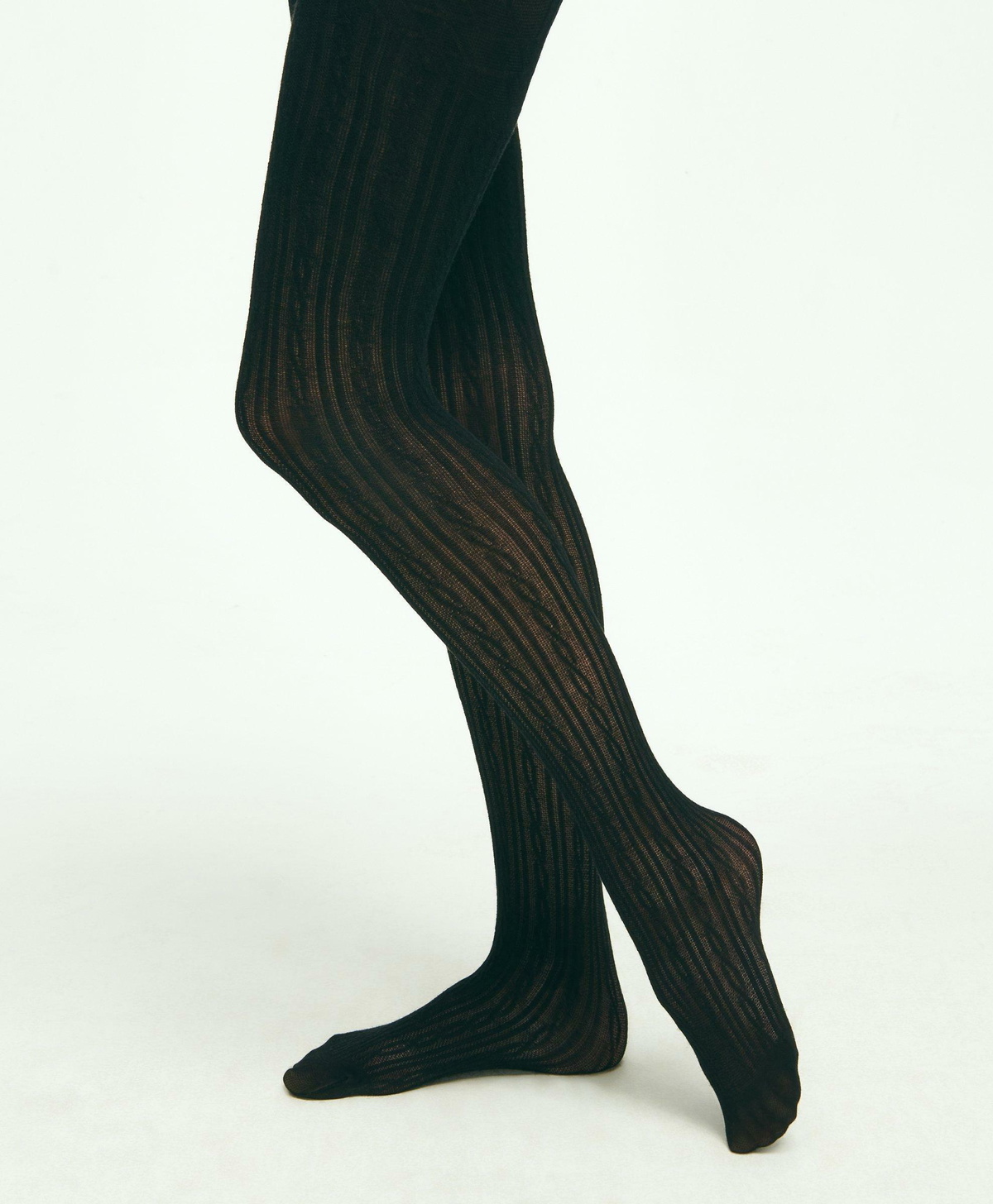 Brooks Brothers Women's Cable Knit Tights | Black