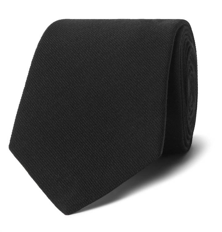 Photo: Gucci - 7.5cm Logo-Embroidered Wool and Silk-Blend Twill Tie - Black