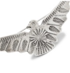 Peyote Bird - Soaring Bird Engraved Sterling Silver Pin - Silver