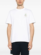 Casablanca White Logo Print Organic Cotton T-Shirt