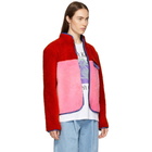 Ashley Williams Red and Pink Shearling Alice Jacket