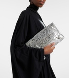 Balenciaga Le City metallic leather clutch