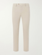 Canali - Tapered Stretch Cotton-Twill Trousers - Neutrals