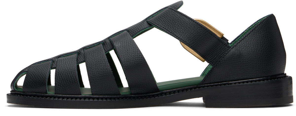 VINNY’s Black Fisherman Sandals